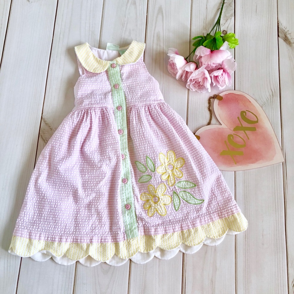 Adorable Pink Scallop Hem Sundress